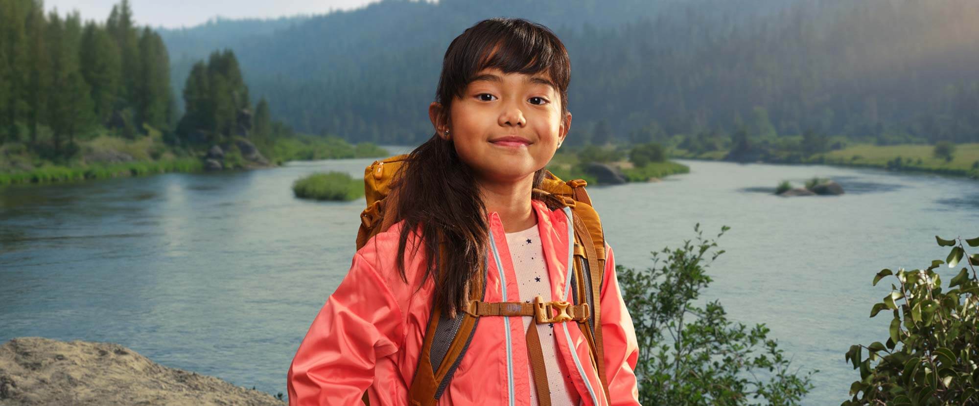 Image of an 8-year-old girl hiking
